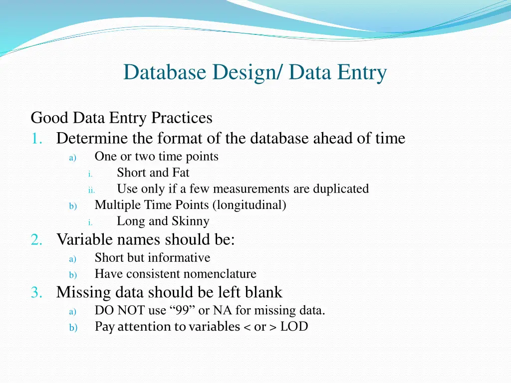 database design data entry