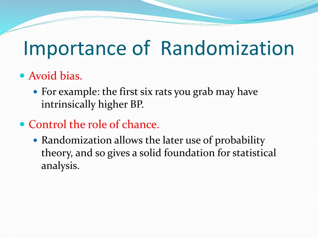 importance of randomization