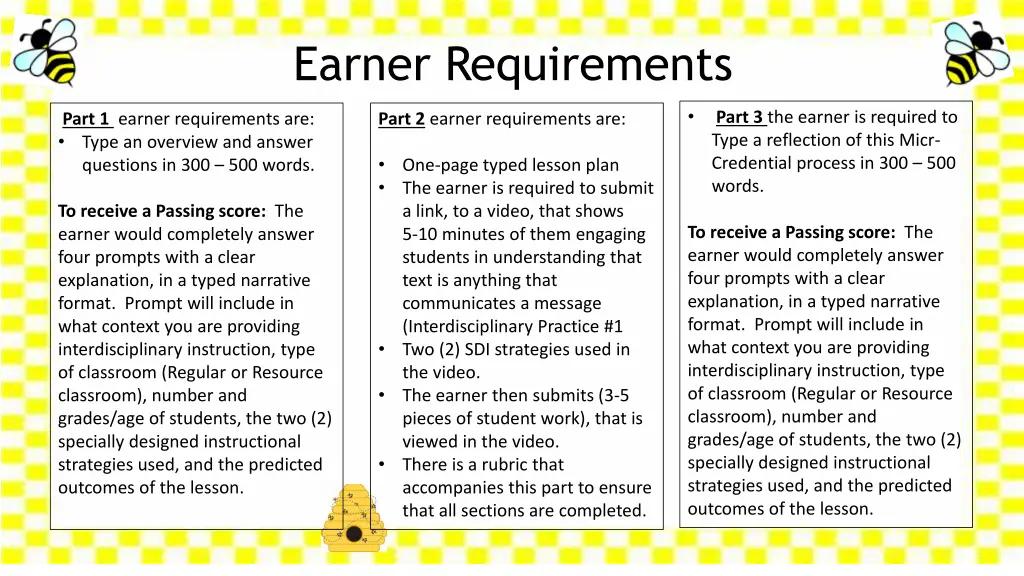 earner requirements