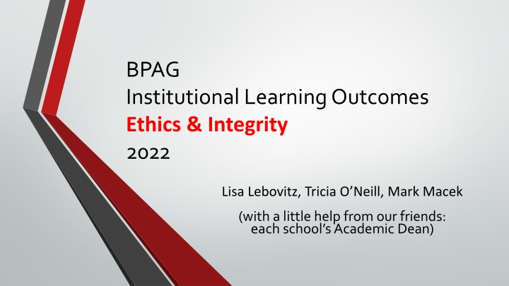 bpag institutional learning outcomes ethics