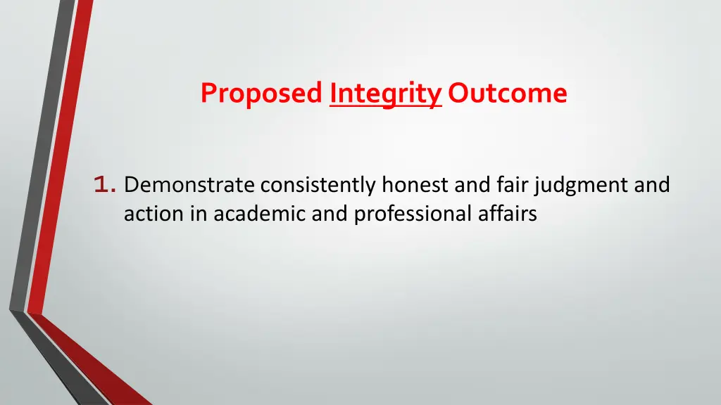 proposed integrity outcome