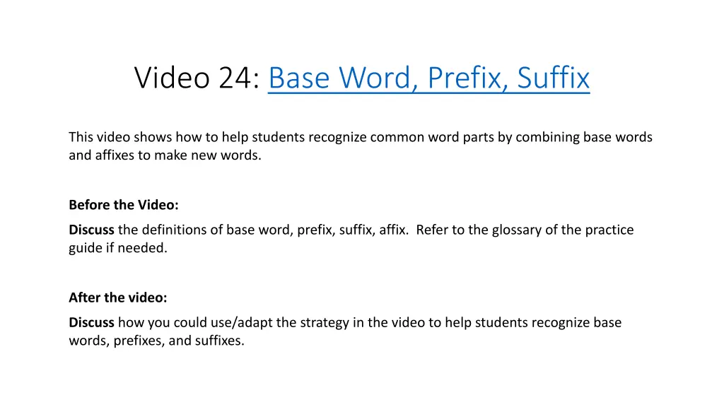 video 24 base word prefix suffix