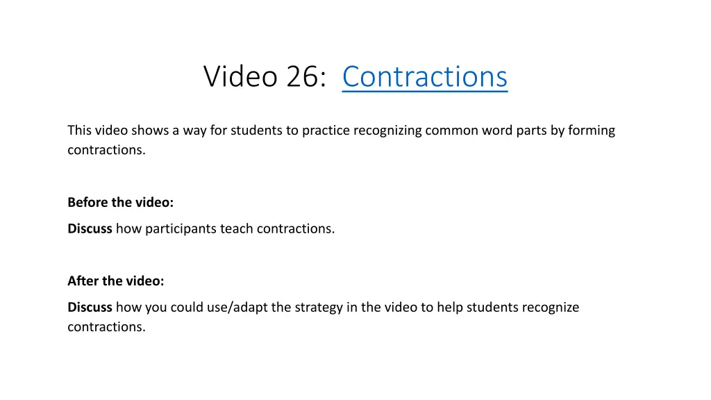 video 26 contractions