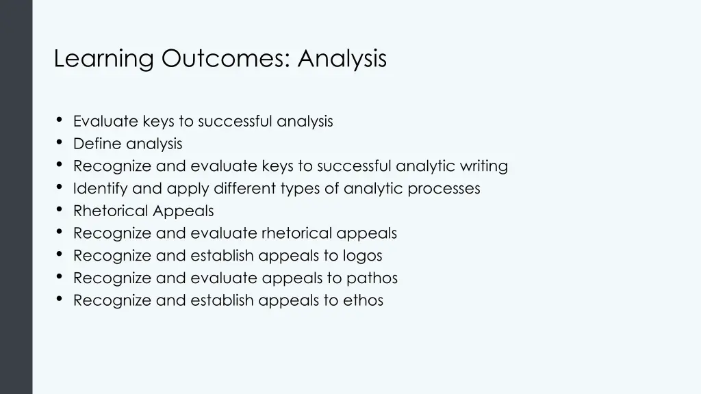 learning outcomes analysis