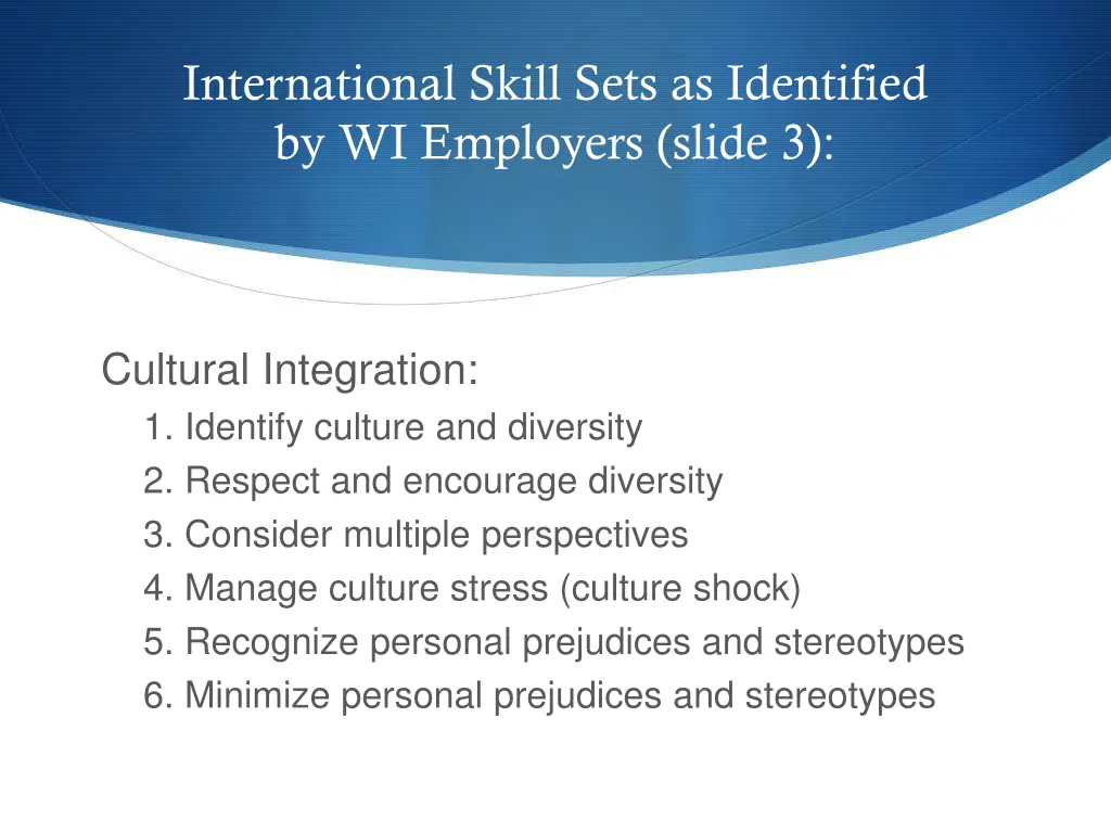 international skill sets as identified 3