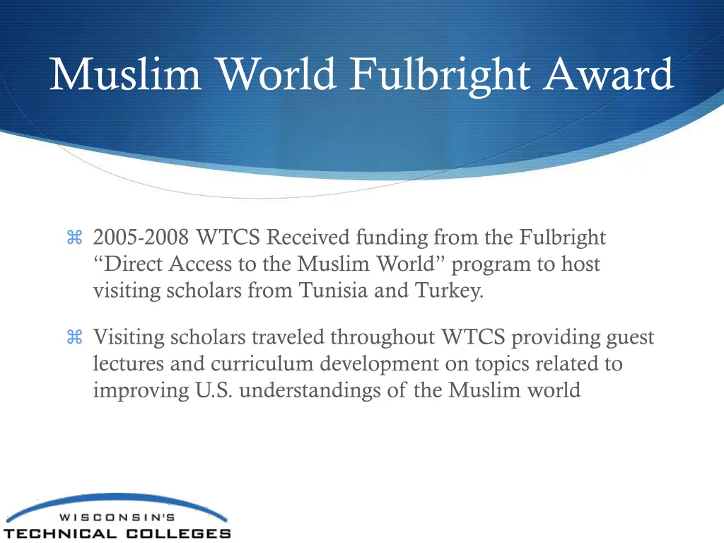 muslim world fulbright award