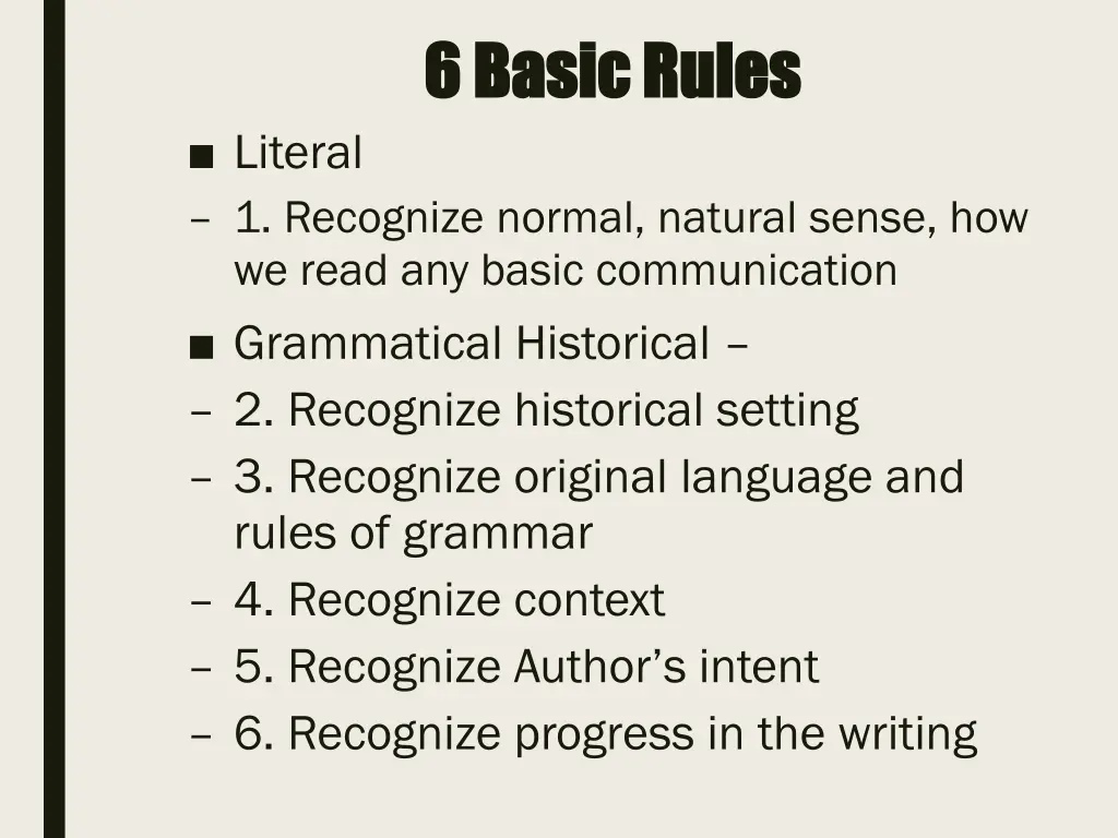 6 basic rules 6 basic rules