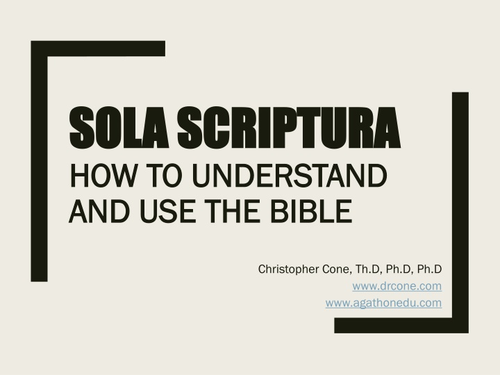 sola scriptura sola scriptura how to understand