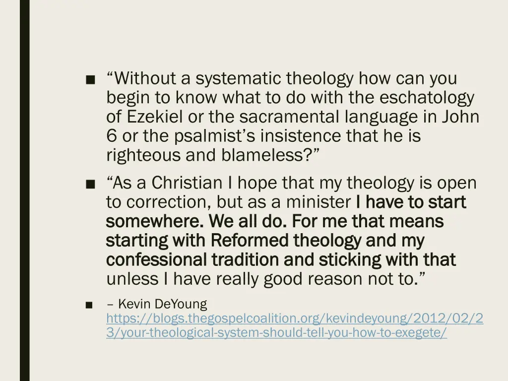 without a systematic theology how can you begin