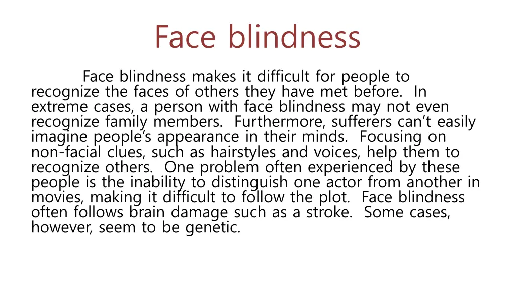 face blindness 2