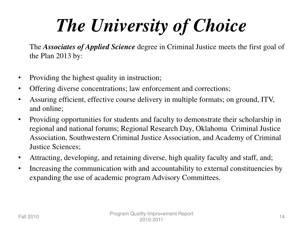 the university of choice