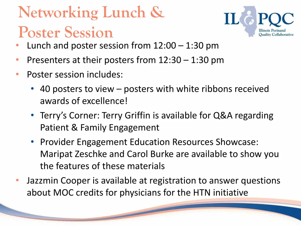 networking lunch poster session lunch and poster