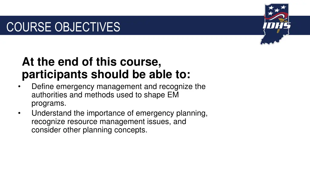 course objectives