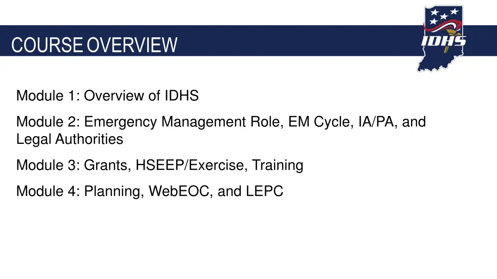 course overview