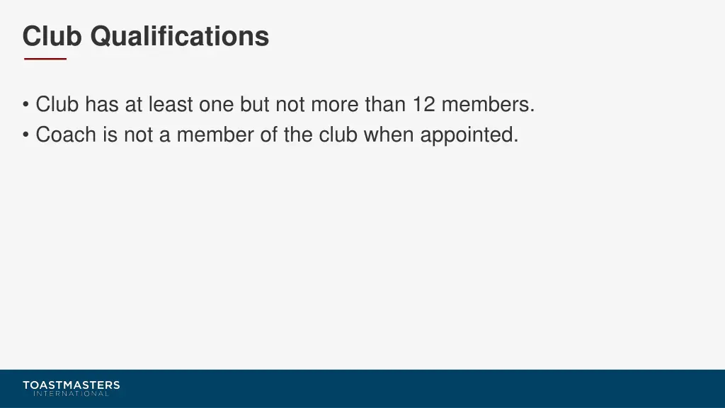 club qualifications