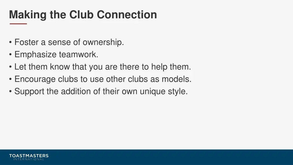 making the club connection 1