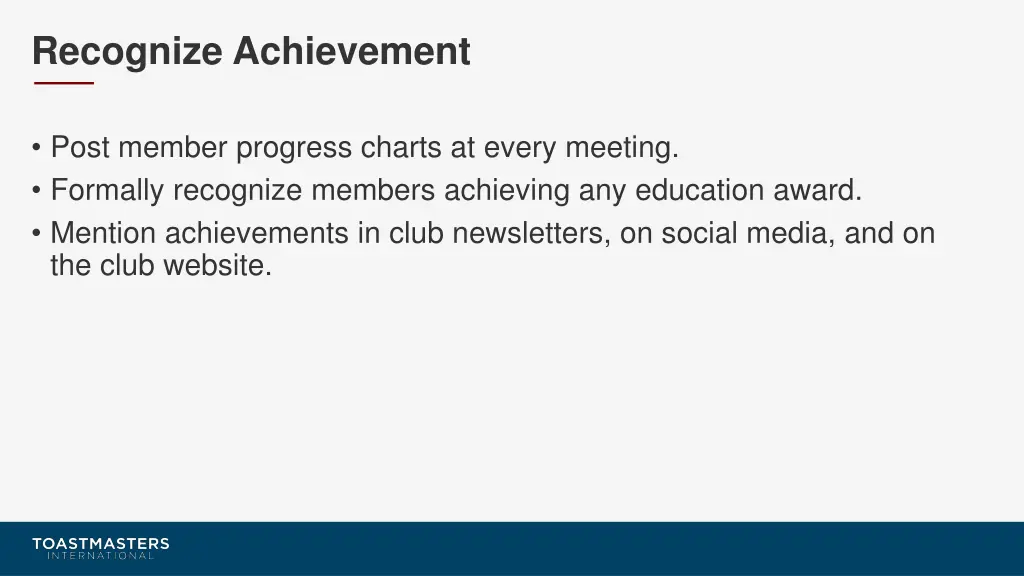 recognize achievement