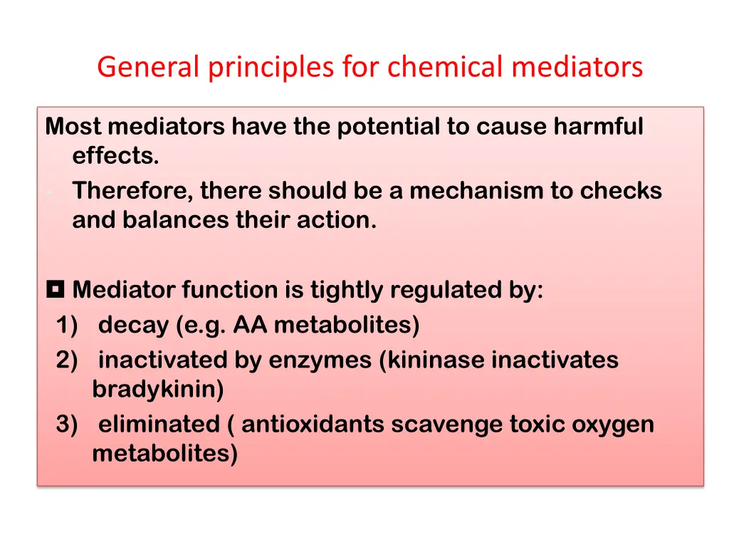 general principles for chemical mediators