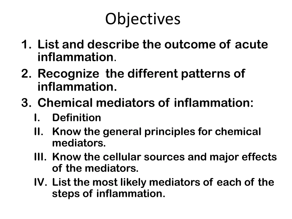 objectives