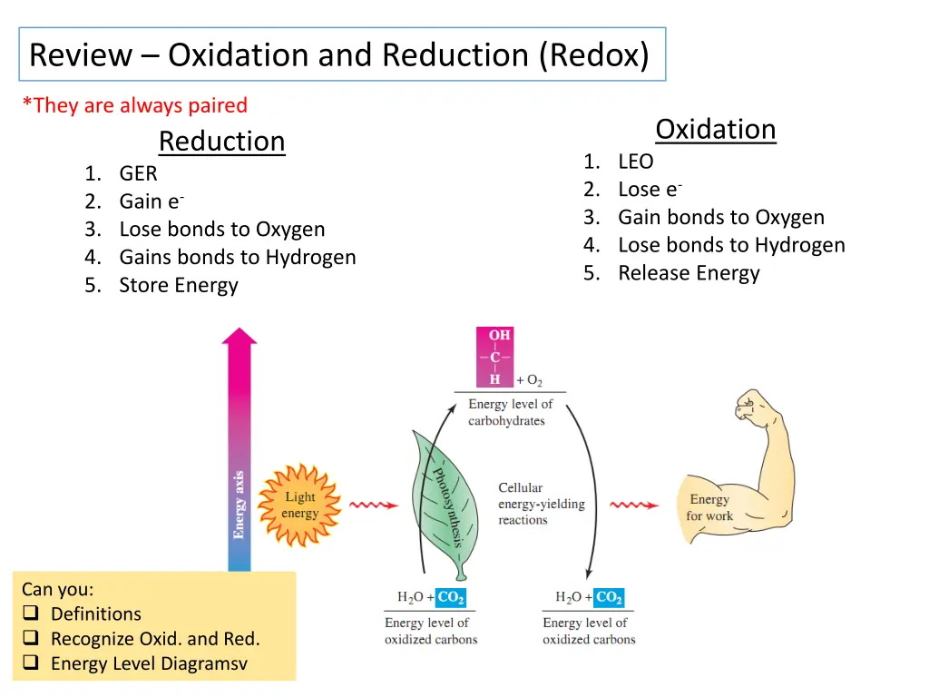 review oxidation and reduction redox