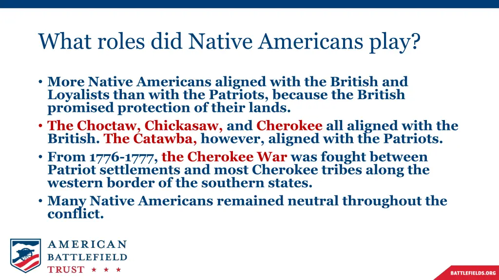 what roles did native americans play