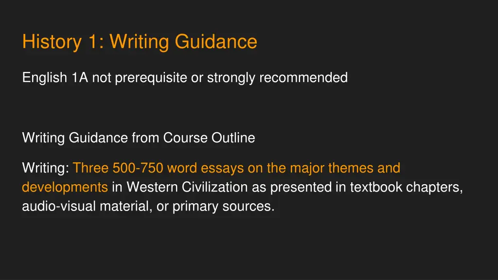 history 1 writing guidance