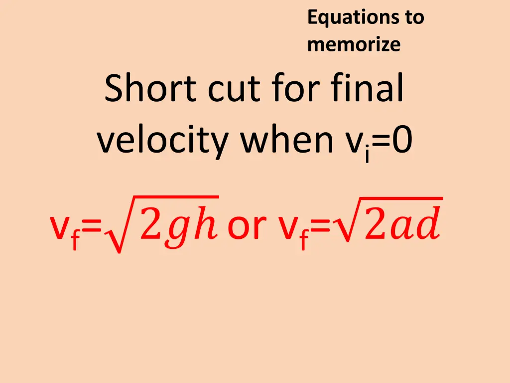 equations to memorize 10