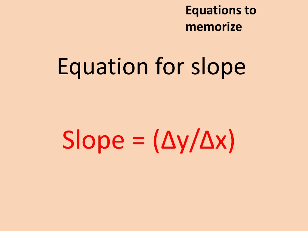 equations to memorize 12