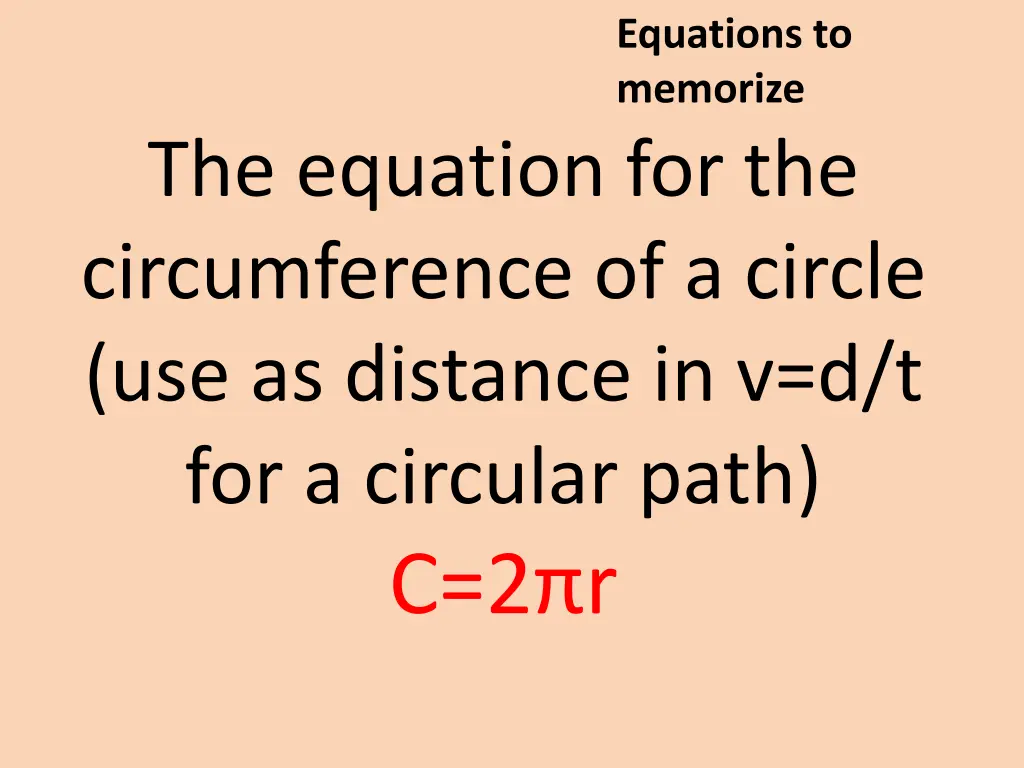 equations to memorize 4