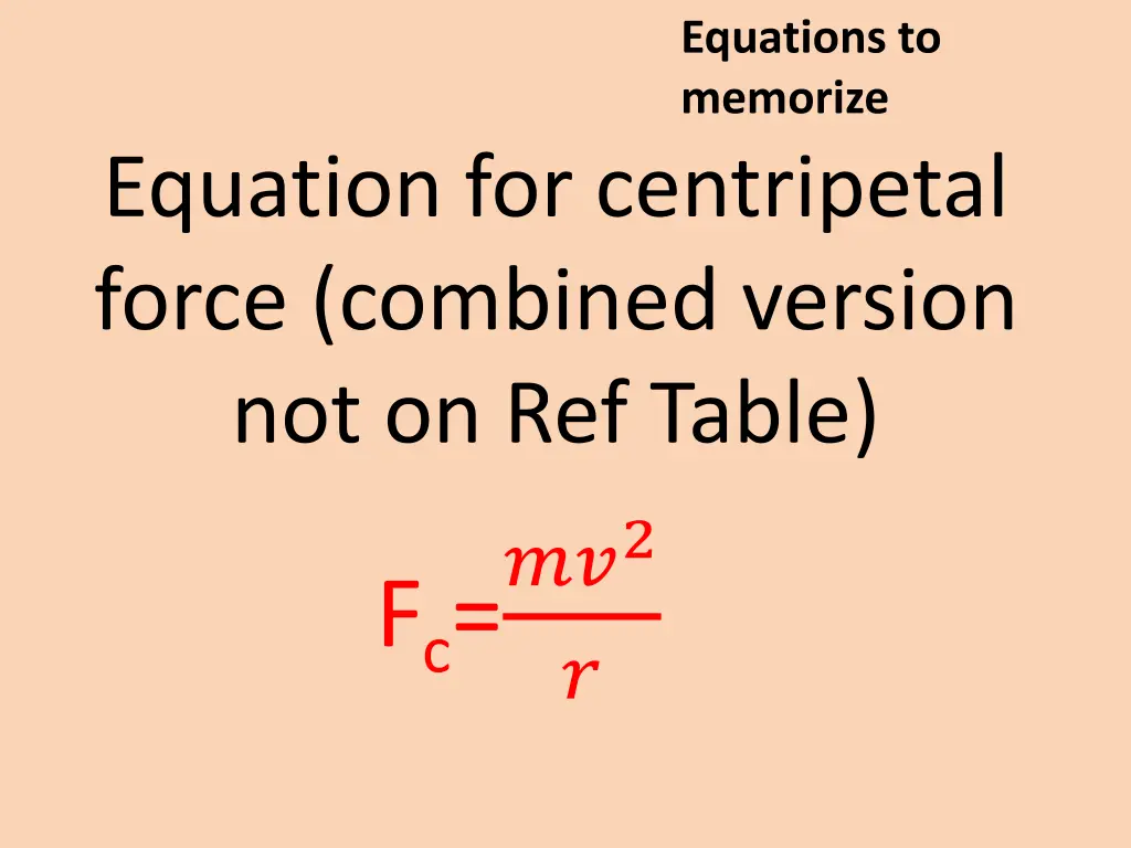 equations to memorize 7