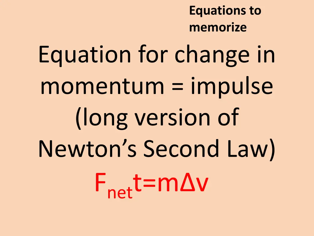 equations to memorize 8