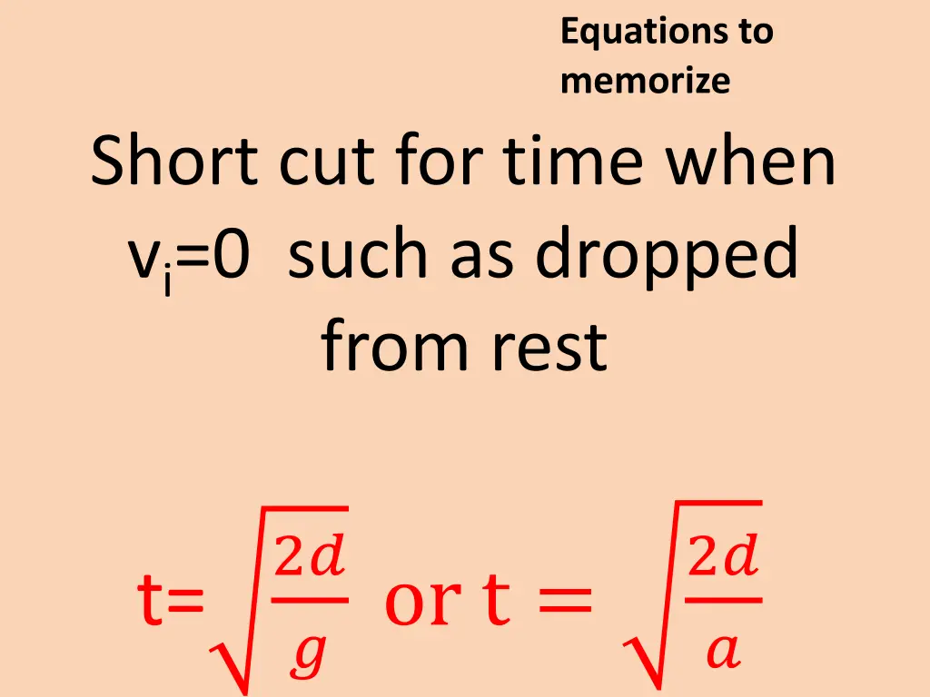 equations to memorize 9