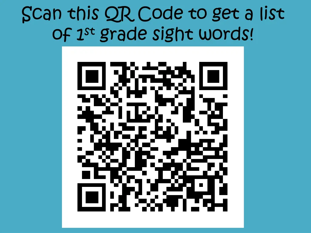 scan this qr code to get a list of 1 st grade