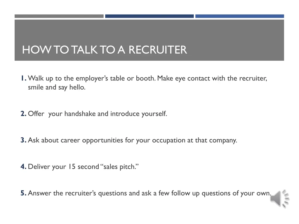 how to talk to a recruiter