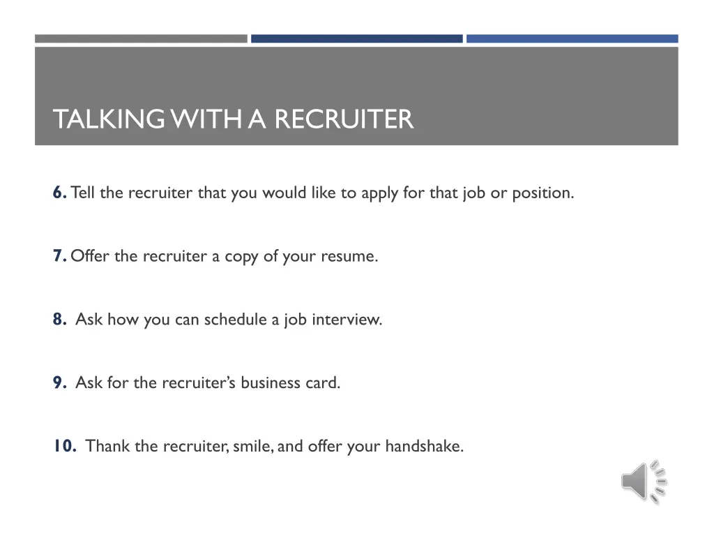 talking with a recruiter