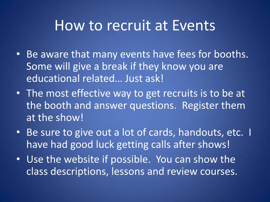 how to recruit at events 1