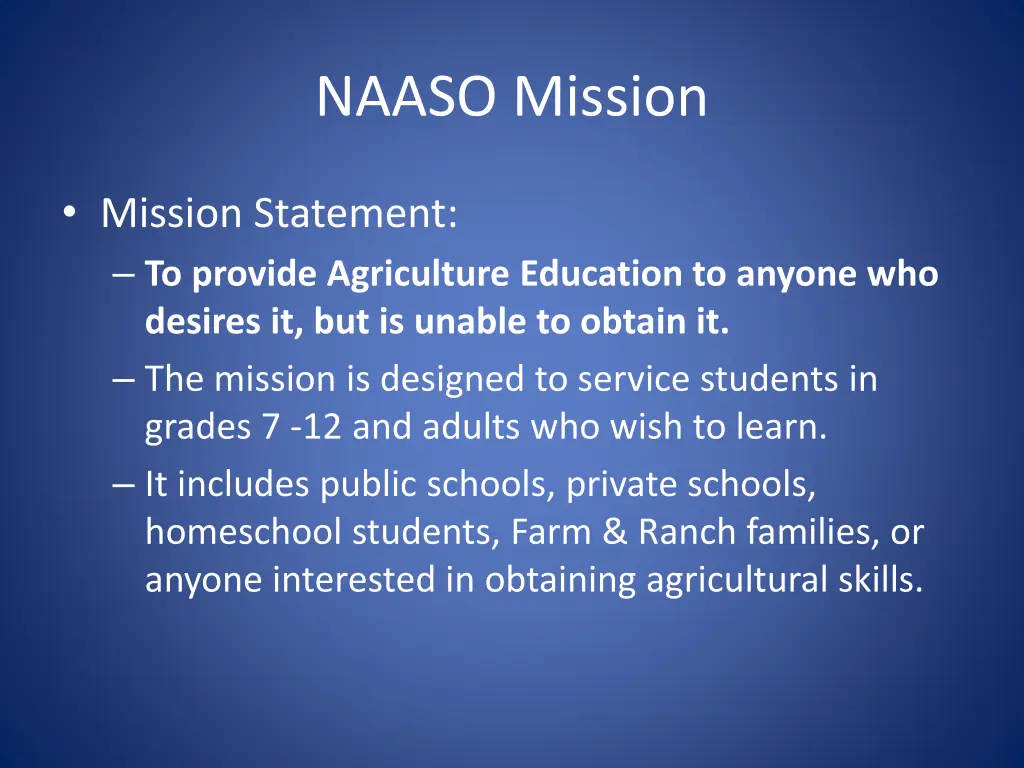 naaso mission