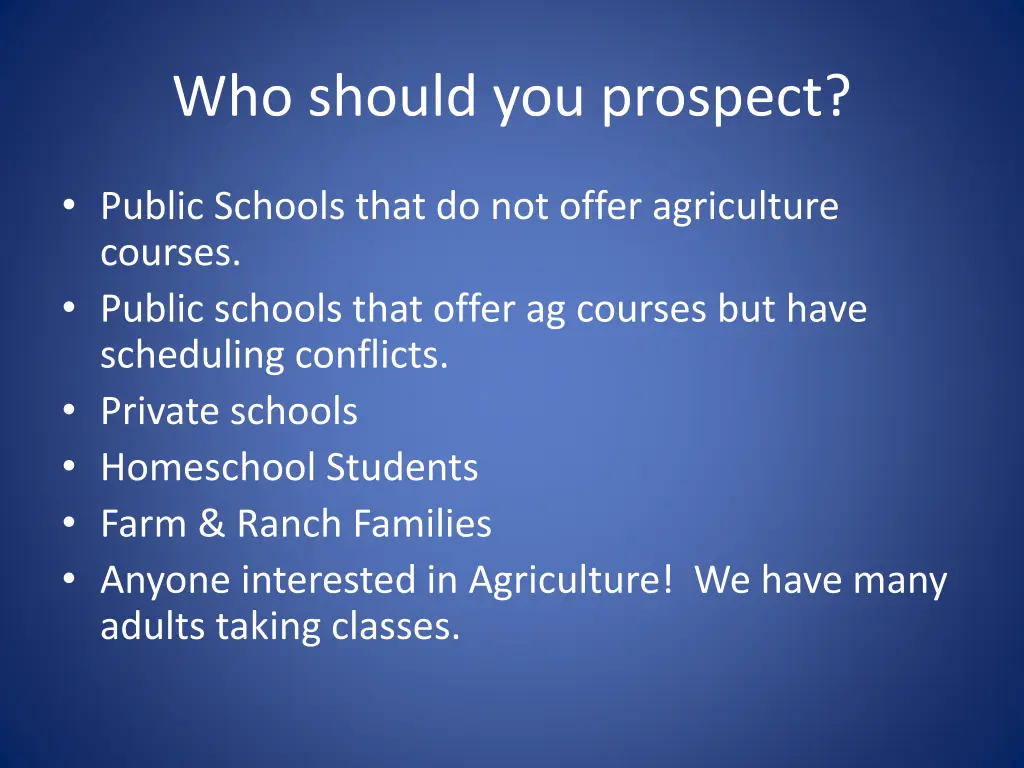 who should you prospect