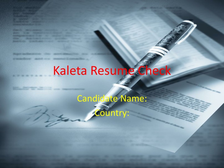 kaleta resume check