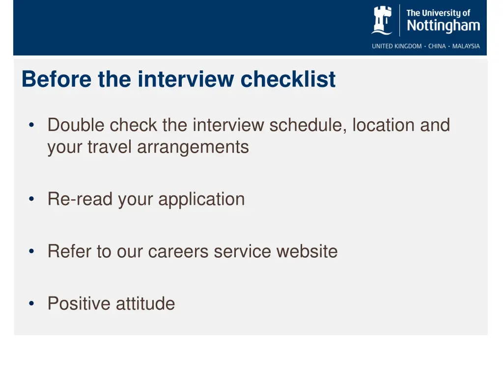 before the interview checklist