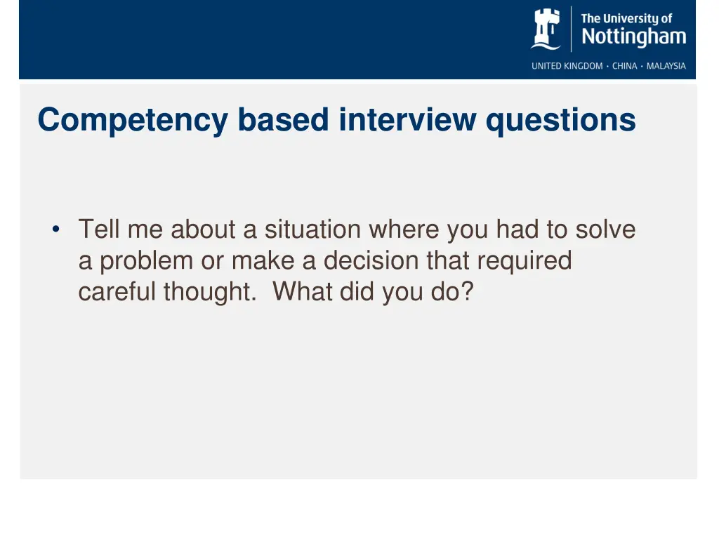 competency based interview questions