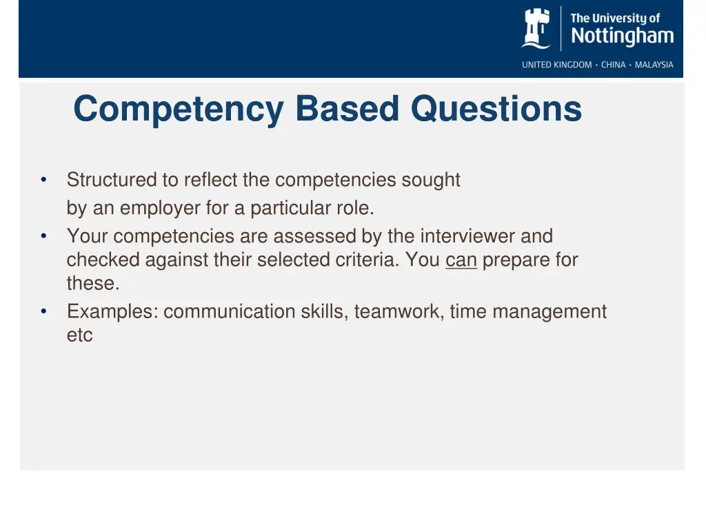 competency based questions