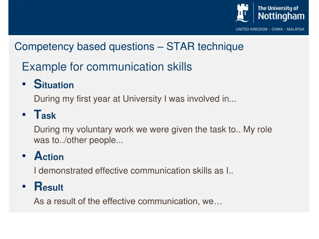 competency based questions star technique