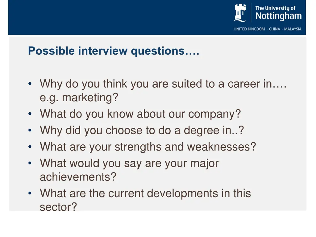 possible interview questions