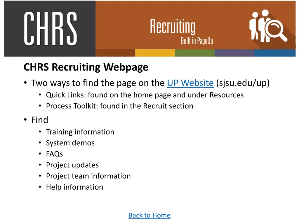 chrs recruiting webpage two ways to find the page