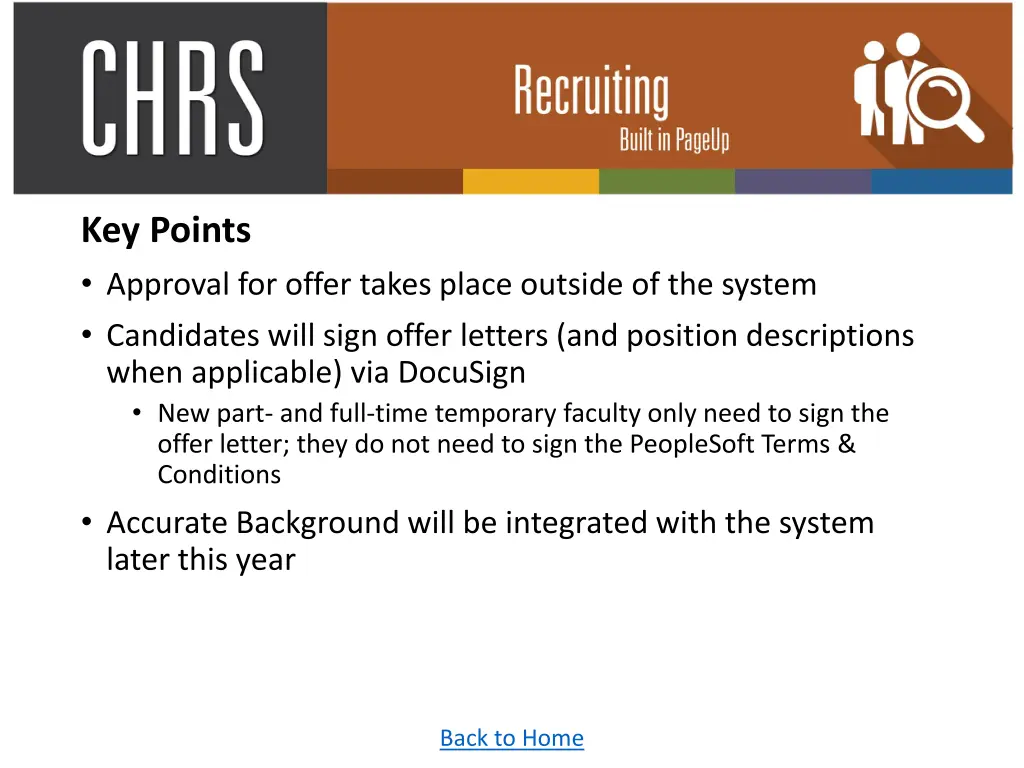 key points approval for offer takes place outside