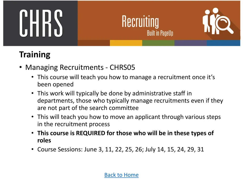 training managing recruitments chrs05 this course