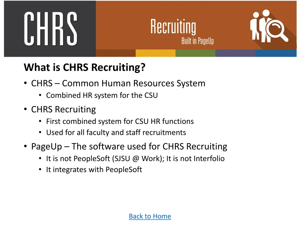 what is chrs recruiting chrs common human