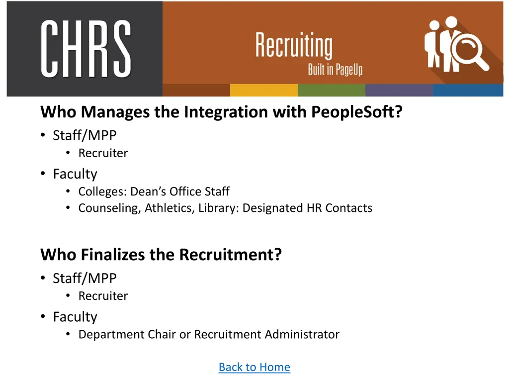 who manages the integration with peoplesoft staff