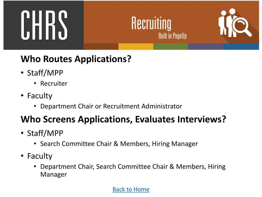 who routes applications staff mpp recruiter